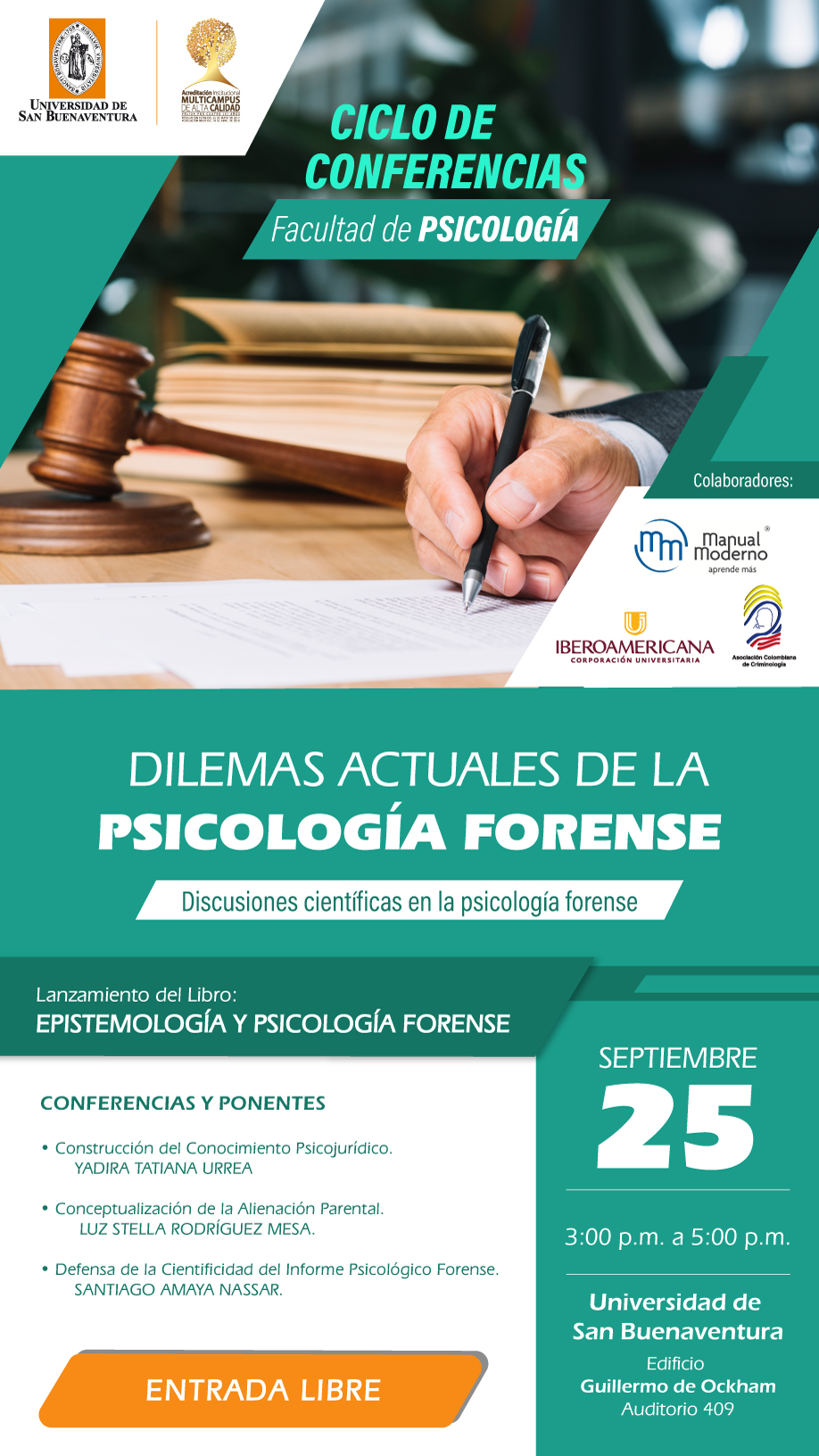 DILEMAS ACTUALES DE LA PSICOLOGIěA FORENSE Banner Definitivo